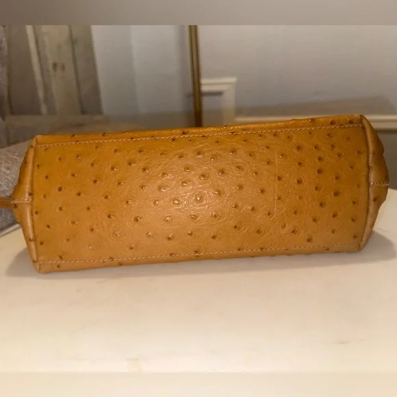 Furla Vintage Ostrich Embossed Leather Two Way Bag (EUC) and Dustbag - Picture 13 of 16